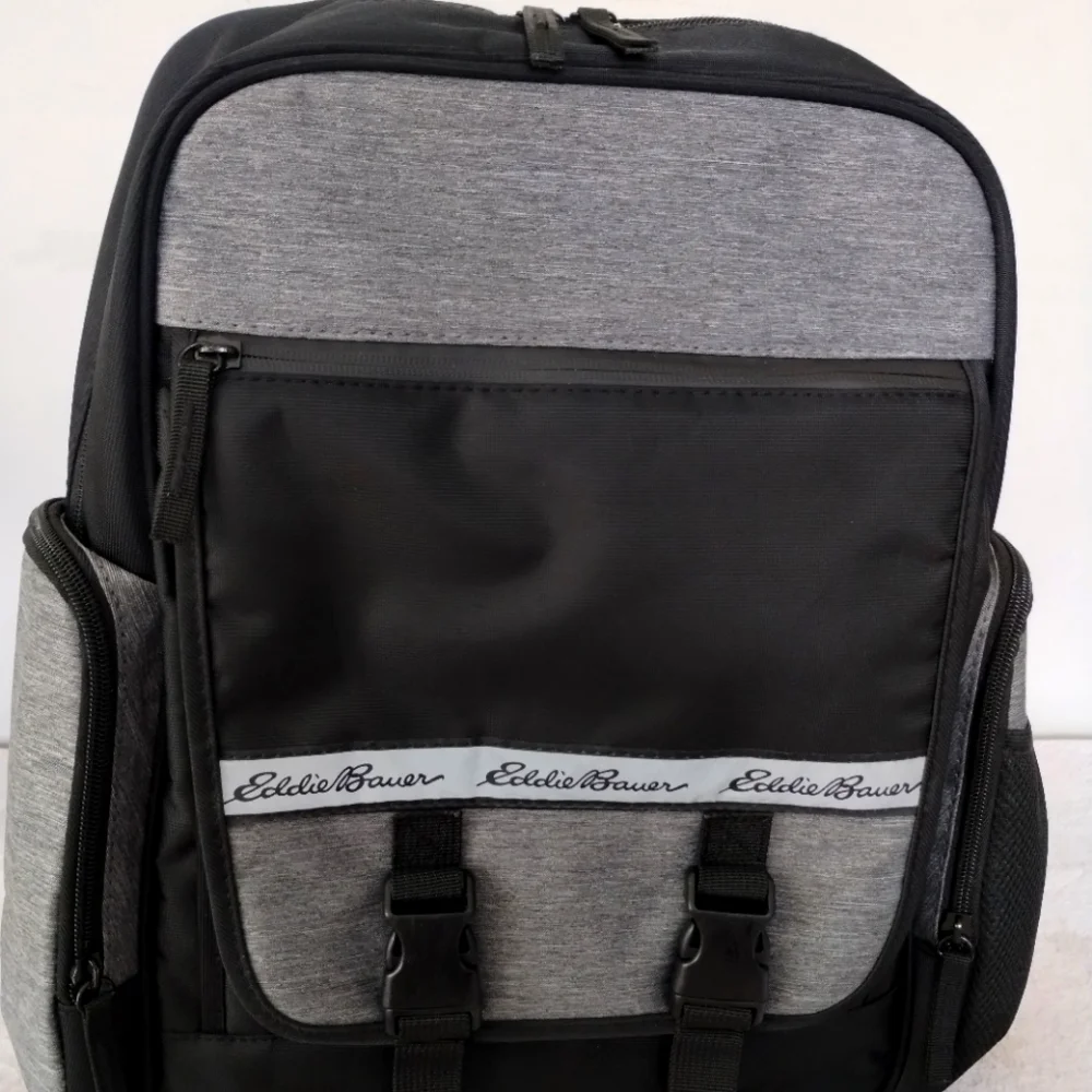 Eddie Bauer Atlas Sport Back Pack Diaper Bag in Black/Gray - Picture 1 of 15